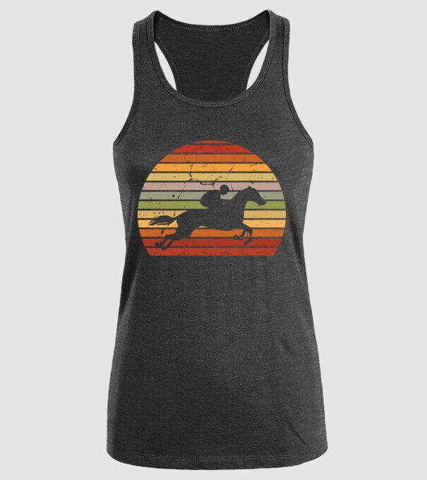horse race model negru pe tricou