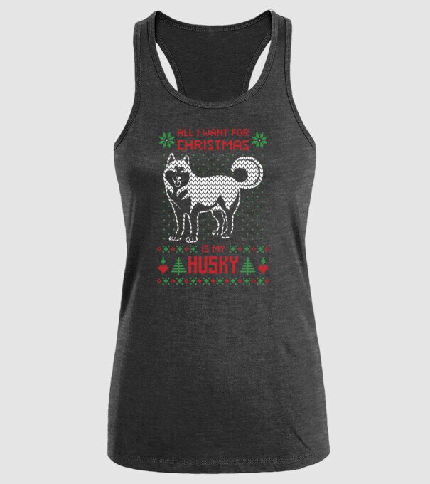 Husky model negru pe tricou