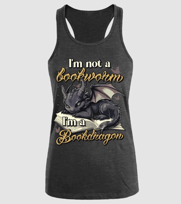 I am not a bookworm i am a bookdragon model negru pe tricou