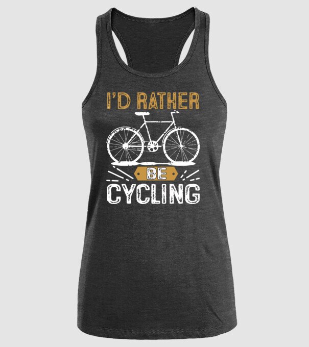 I'd rather be cycling model negru pe tricou