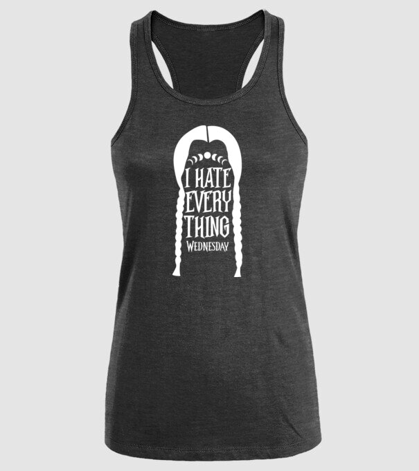 I hate everything model negru pe tricou