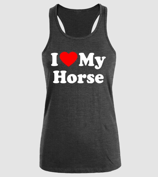 i ove my horse model negru pe tricou