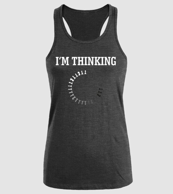 Im thinking model negru pe tricou