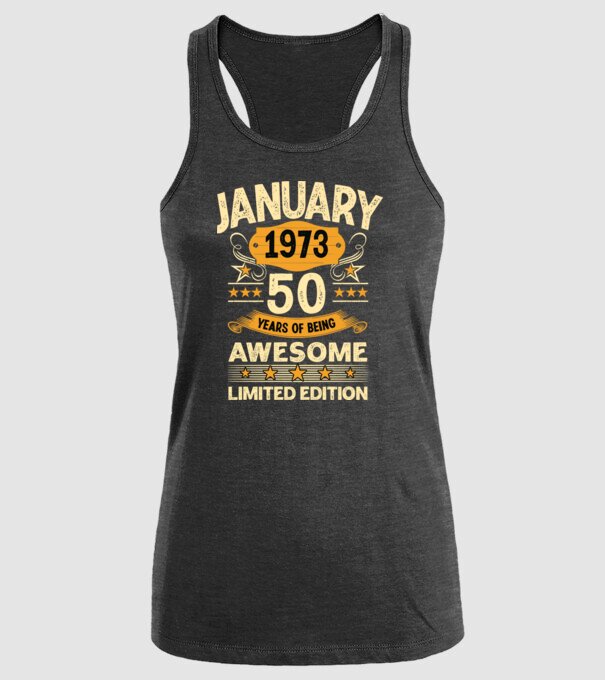 January 1973 50 years of being limited edition model negru pe tricou
