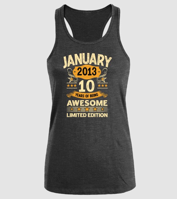 January 2013 10 years of being limited edition model negru pe tricou
