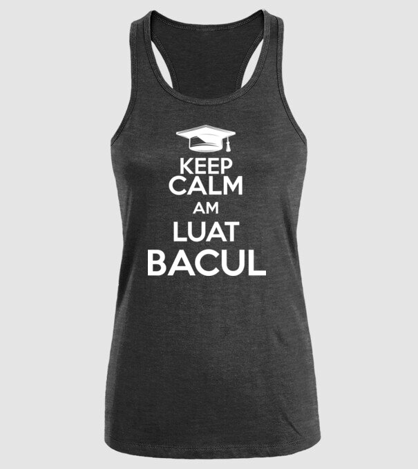 Keep calm, am luat bacul model negru pe tricou