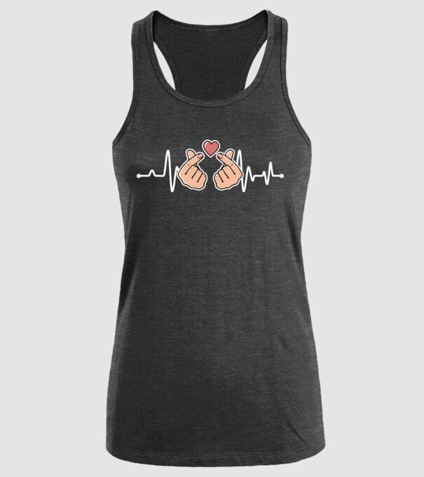 Kpop heartbeat model negru pe tricou