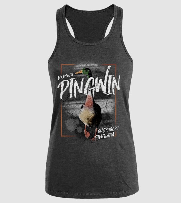 Kurwa pingwin model negru pe tricou