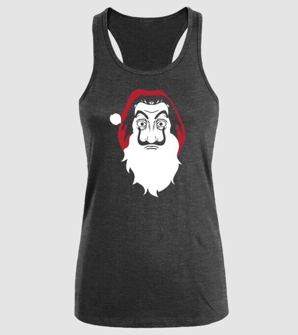 la casa de papel santa model negru pe tricou