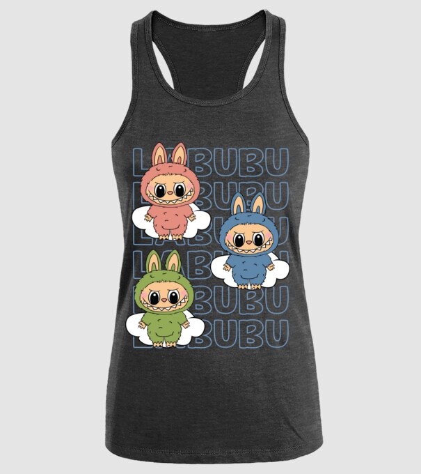 LABUBU model negru pe tricou