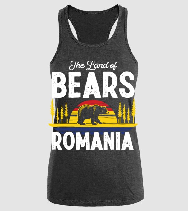 Land of Bears model negru pe tricou