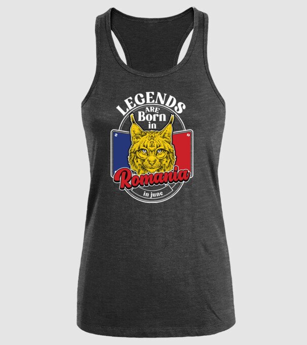 Legends are born in România june model negru pe tricou