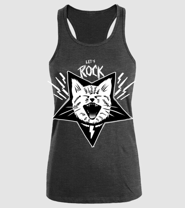 Let's rock model negru pe tricou