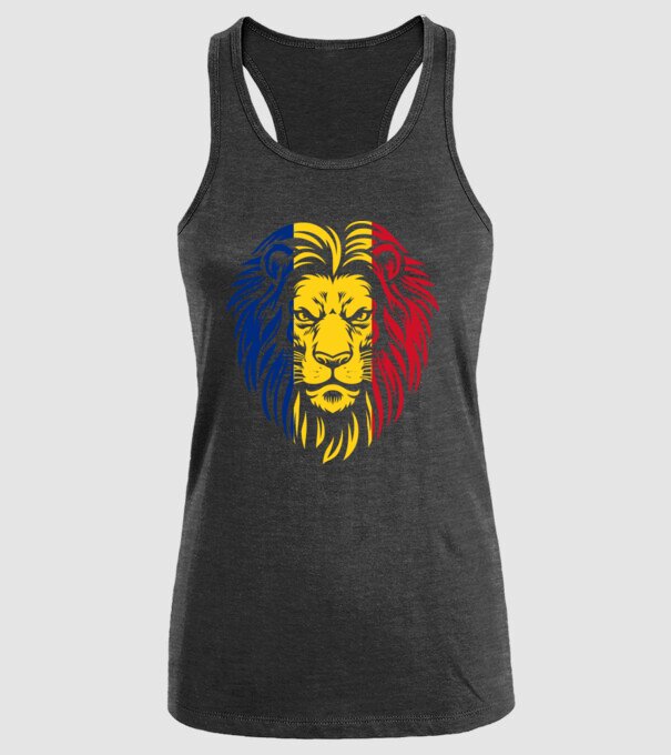 Leul românesc model negru pe tricou