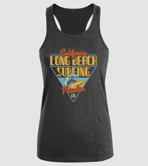 Long Beach model negru pe tricou