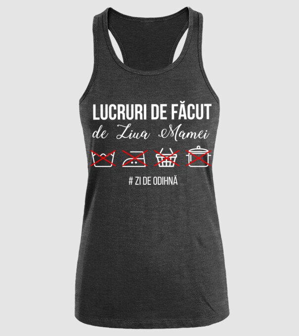 Lucruri de făcut de Ziua Mamei - # zi de odihnă model negru pe tricou