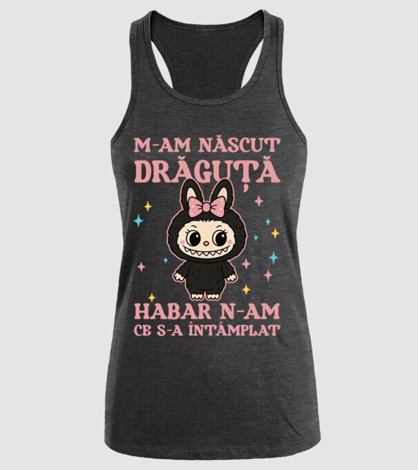 M-am născut drăguță model negru pe tricou
