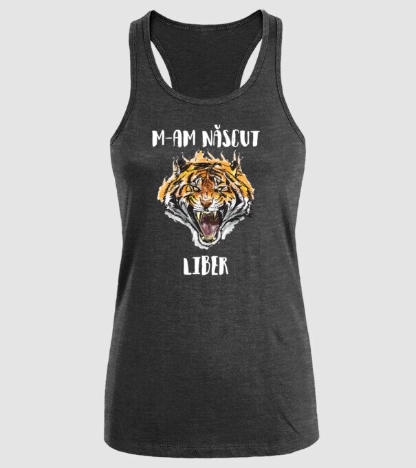 m-am născut liber model negru pe tricou