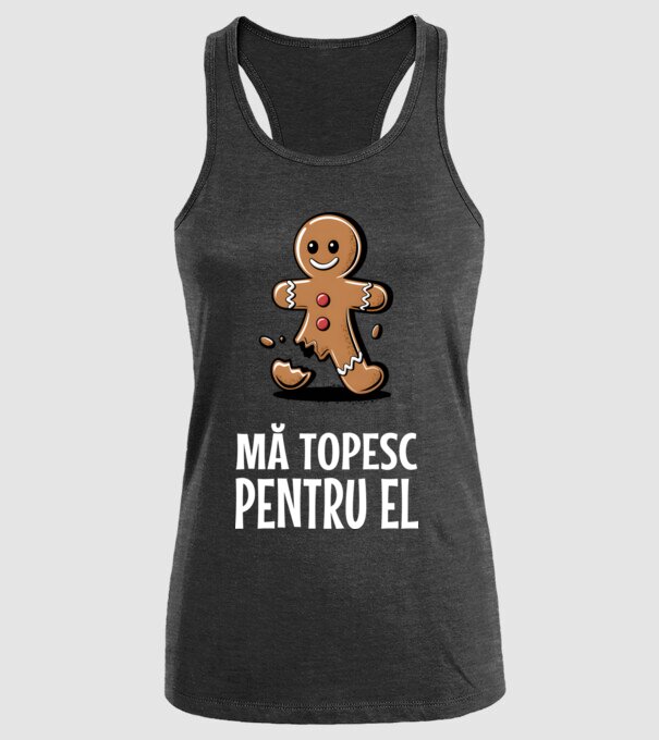 Mă topesc pentru el Negru model negru pe tricou