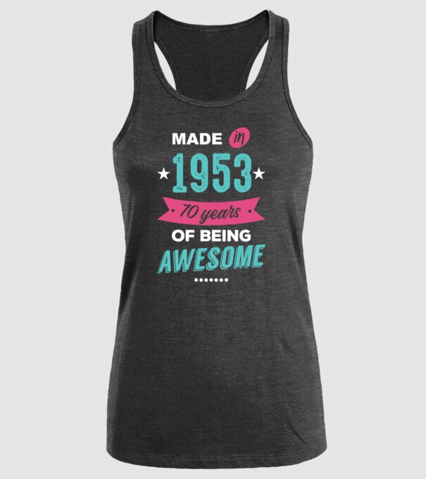 Made in 1953 model negru pe tricou