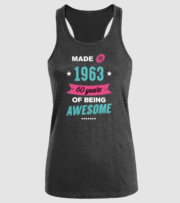 MADE IN 1963 model negru pe tricou