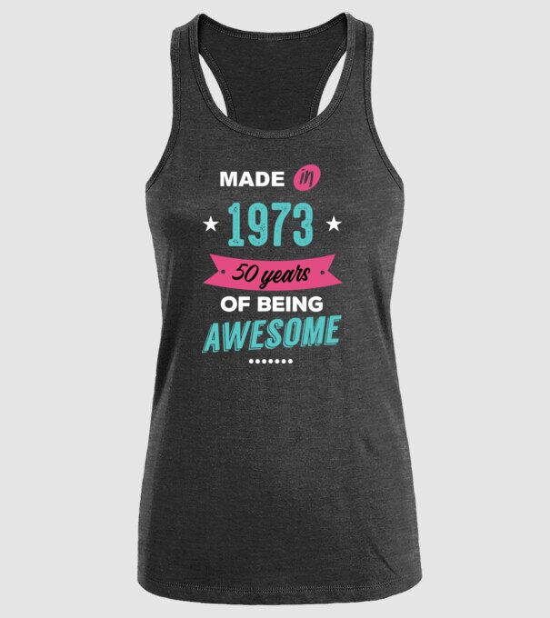 MADE IN 1973 model negru pe tricou