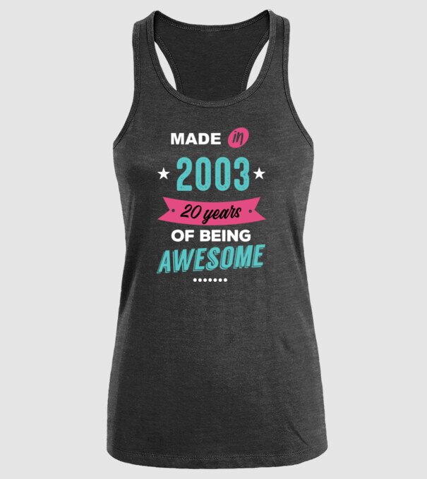 MADE IN 2003 model negru pe tricou