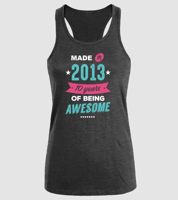 Made in 2013 model negru pe tricou