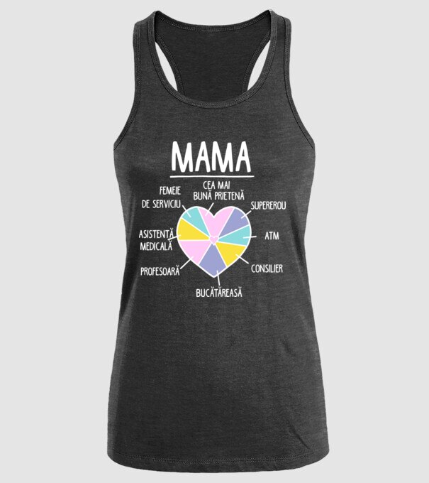 Mama cea mai bună prietenă, supererou model negru pe tricou