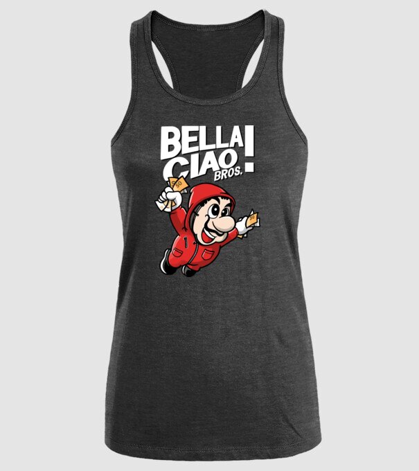 mario la casa de papel model negru pe tricou