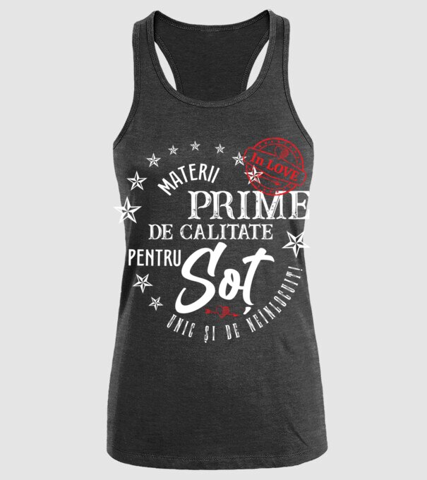 Materii prime de calitate pentru soț model negru pe tricou