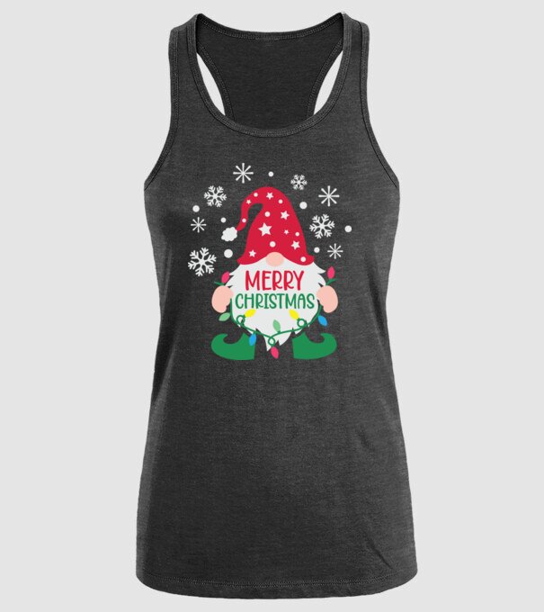 Merry christmas gnome model negru pe tricou