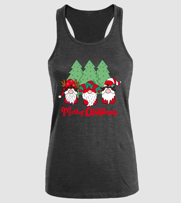 Merry christmas gnomes model negru pe tricou