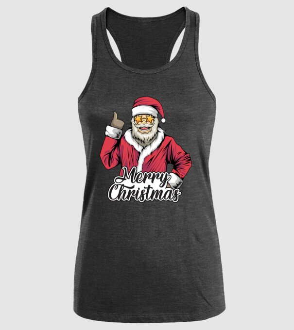 Merry christmas Santa model negru pe tricou