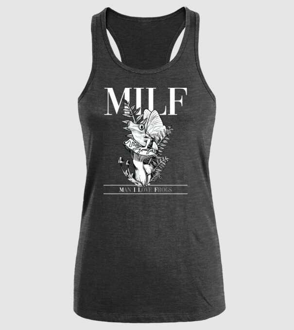 MILF man i love frogs model negru pe tricou