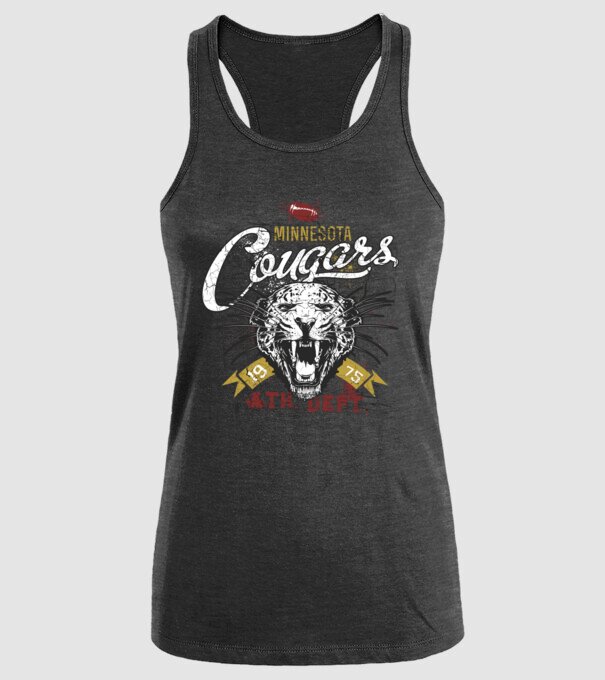 Minesota Cougars  TEXTURED model negru pe tricou