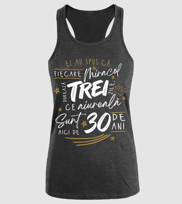 Miracol durează trei 30 de ani model negru pe tricou
