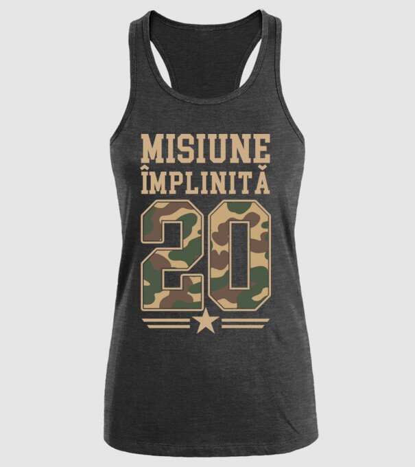 Misiune împlinită 20 model negru pe tricou