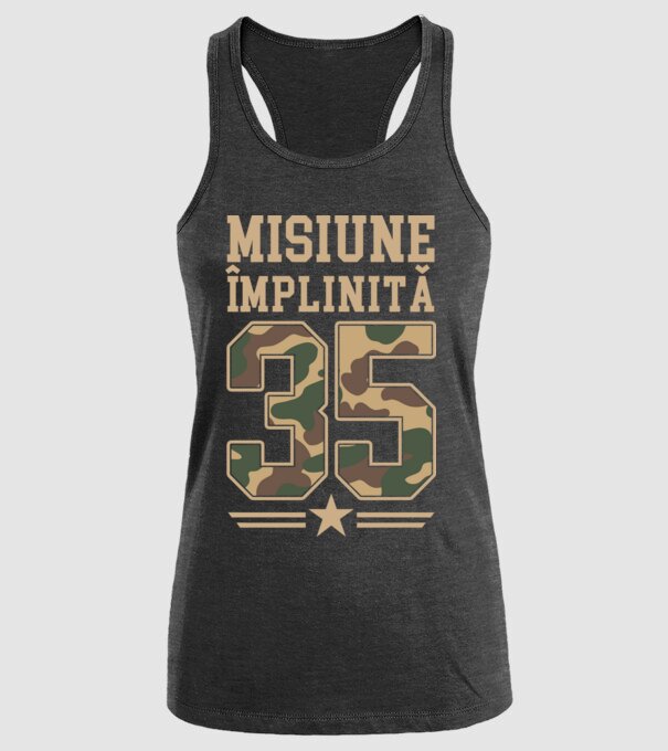 Misiune împlinită 35 model negru pe tricou