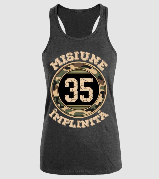 Misiune împlinită 35 model negru pe tricou