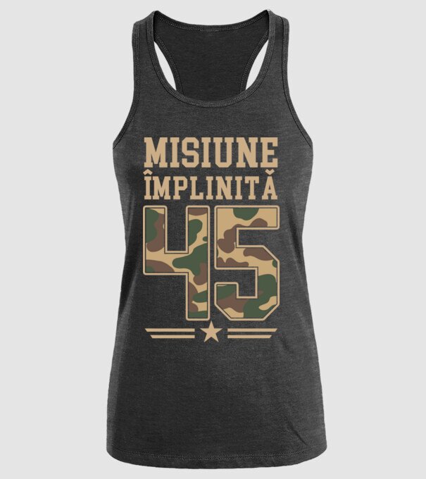 Misiune împlinită 45 model negru pe tricou