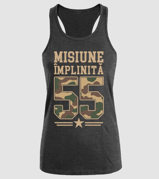 Misiune împlinită 55 model negru pe tricou