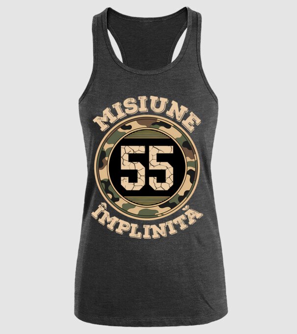 Misiune împlinită 55 model negru pe tricou