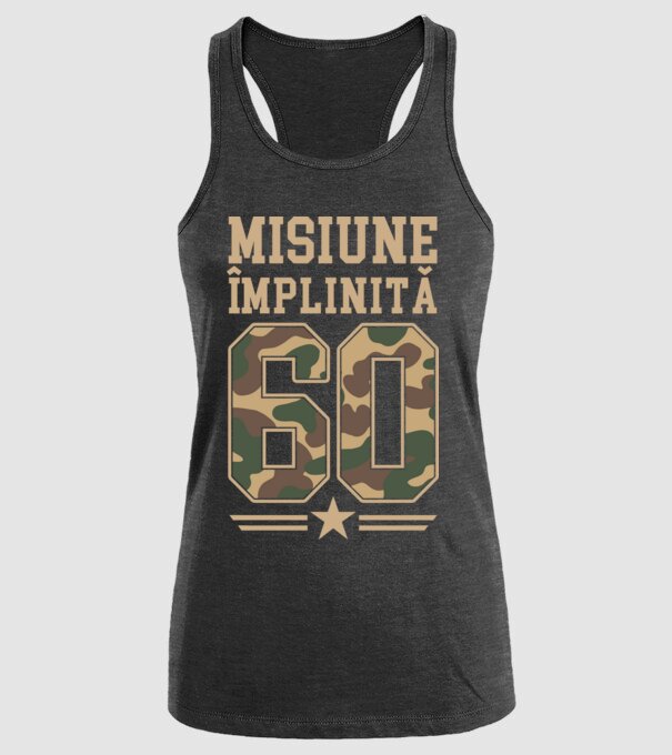 Misiune împlinită 60 model negru pe tricou