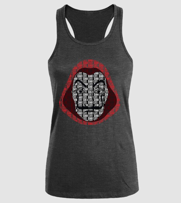 money heist ciao bella model negru pe tricou