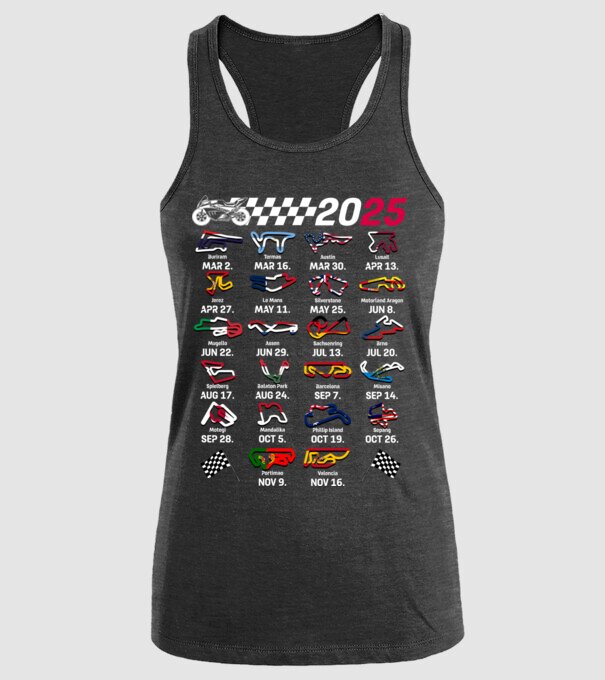 MOTOGP 25 CALENDAR Negru model negru pe tricou