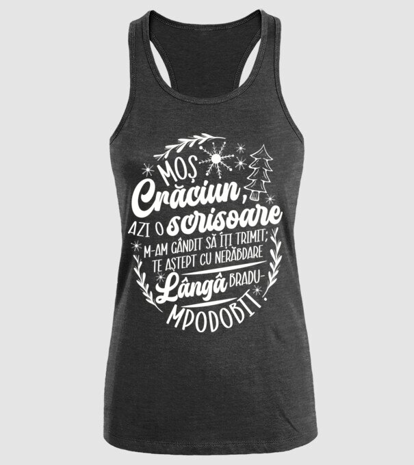 Moş Crăciun model negru pe tricou