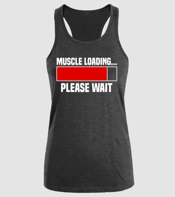 Muscle loading model negru pe tricou
