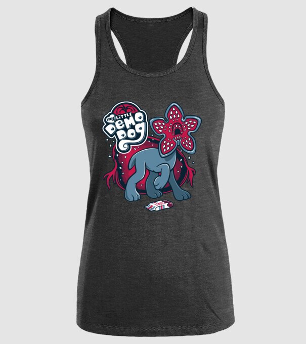 my little demodog model negru pe tricou