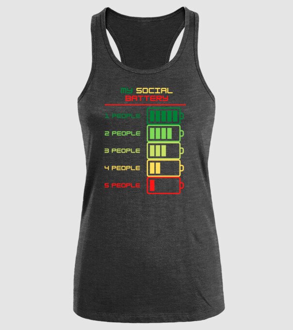 My social battery model negru pe tricou